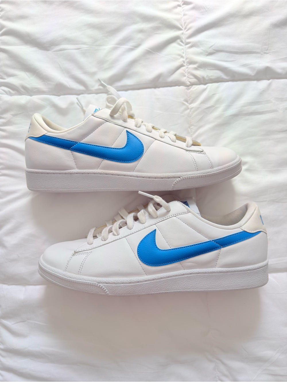 nike court royale white + blue low tops